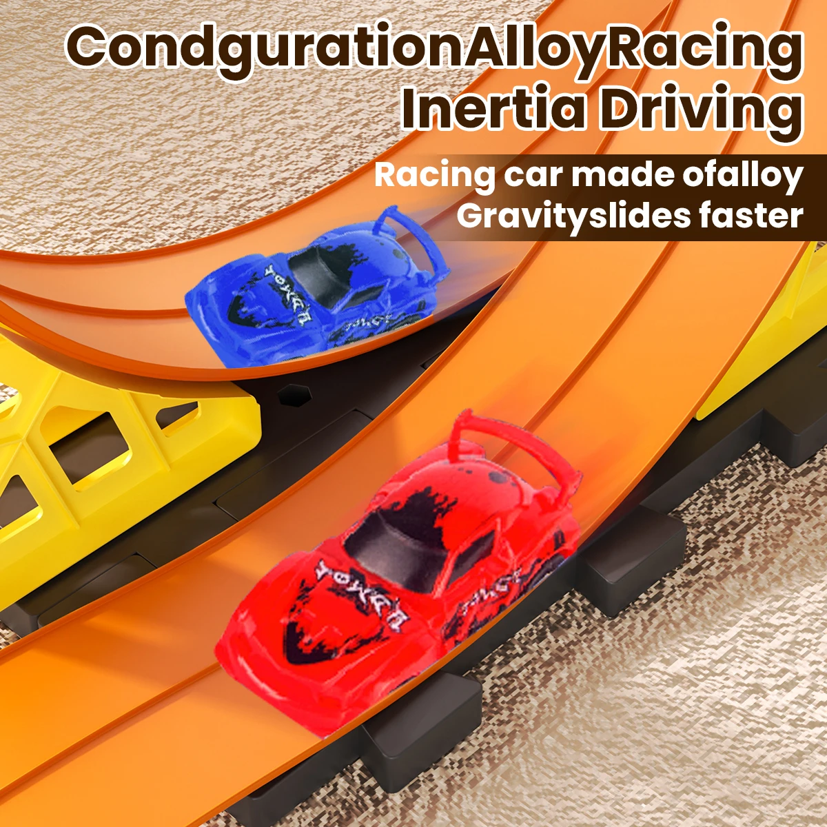 Diy Track Zusammengebaute Aluminium Legierung Pull-Back Racing Auto Schwerkraft Rutsche Jungen Und Mädchen Pädagogisches Spielzeug Auf Lager