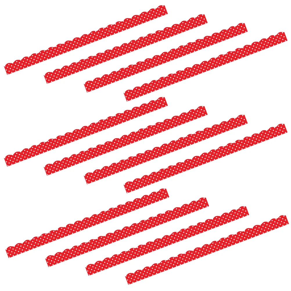 

12pcs Wavy Edge Magnetic Tiles Blackboard Decorations Removable Border Trim Classroom Office Supplies Bulletin Board
