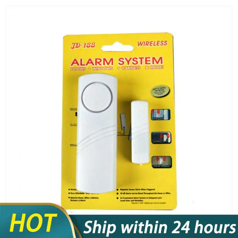 문짝 창문 무선 도난 경보, 자기 센서 포함, 홈 안전, 무선 장기 시스템 보안 장치, 흰색 보안 경보