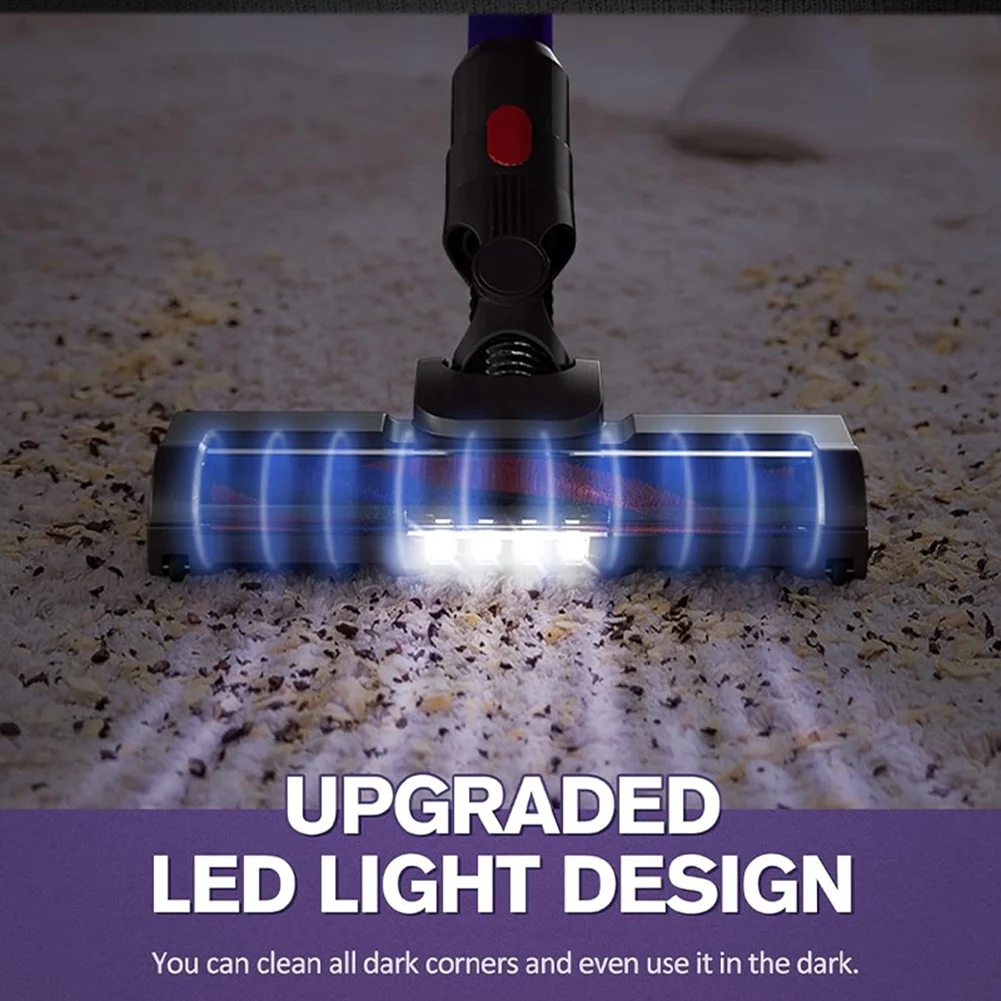 EAS-Per aspirapolvere Dyson V15 V8 V7 V10 V11, attacco per pavimenti in legno, testina a rullo morbido con luce a LED