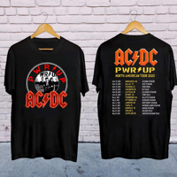 ACDC Pwr Up World Tour T Shirt Men Women Summer Streetwear Brand T-shirt Short Sleeve Hip Hop Tees Cotton Tops Men's Clothing