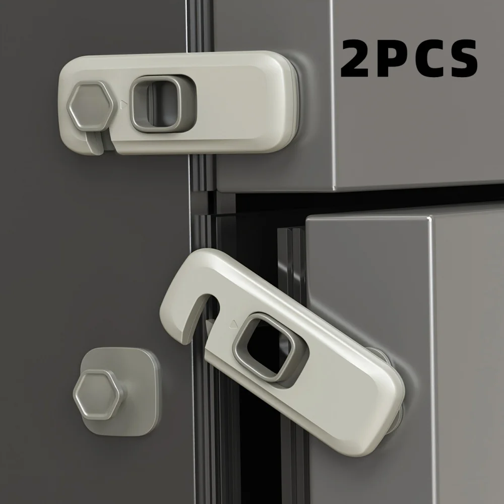 Child Proof Refrigerator Locks Cabinet Lock Fridge Locks for Kids Safety Baby Freezer Door Latches with Adhesive Tape