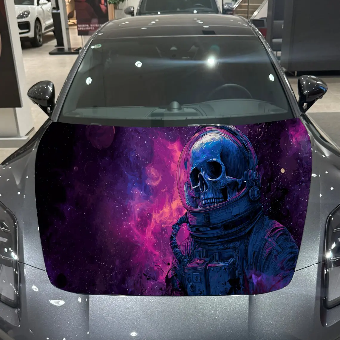 

Cool Universe - Unique Astronaut Skull Auto Cover Sticker, Waterproof and Self-adhesive Car Hood Decal, Auto Vinyl Wraps, Cool C