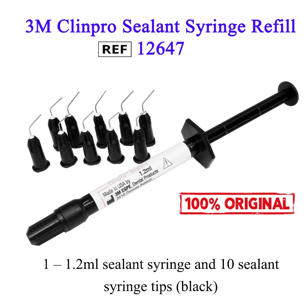 Dental 3M ESPE Clinpro Sealant Pit and Fissure Sealant Light-curing Refill 1.2ml/tube REF12647 Contains 10 Sealant Syringe Tips