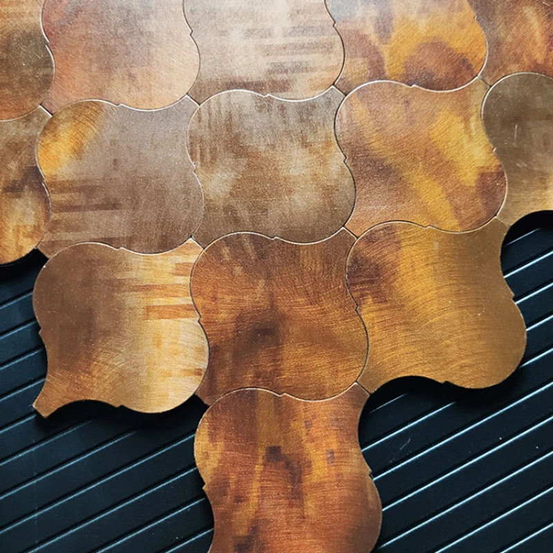 Adesivo da parete Wave Tile Background Wall autoadesivo corridoio bagno marrone