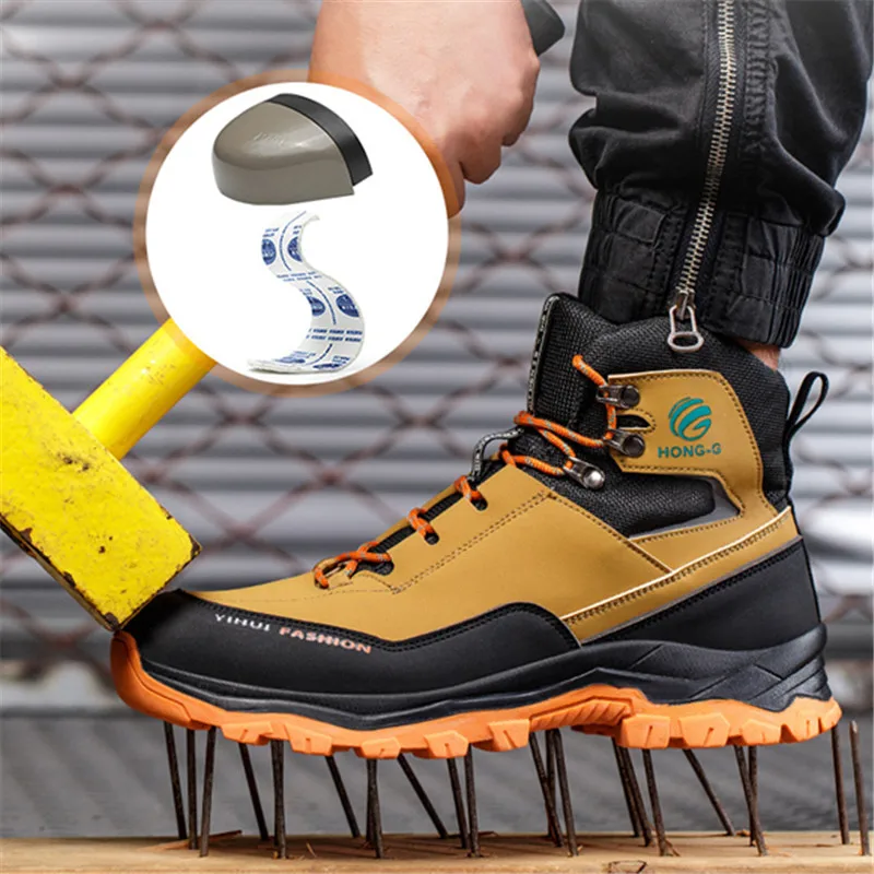 Winter Shoes Safety Boots Men Fashion Work Boots Steel Toe Shoes Puncture-Proof security Protective Boots Indestructible Shoes