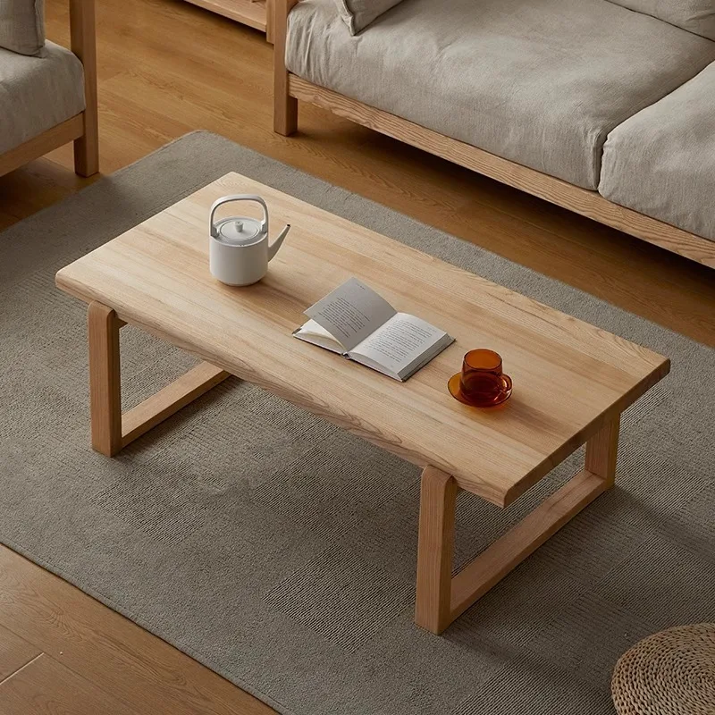 

Nordic all solid wood tea table household small apartment tea table modern simple rectangular negotiation table ash wood