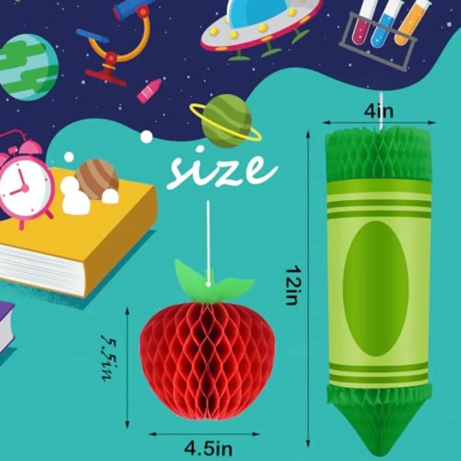 Welcome Back to School Hanging Decorations 6 Hanging Honeycomb Back to School Classroom Decorations 6 Apple Honeycomb Tissue Pa