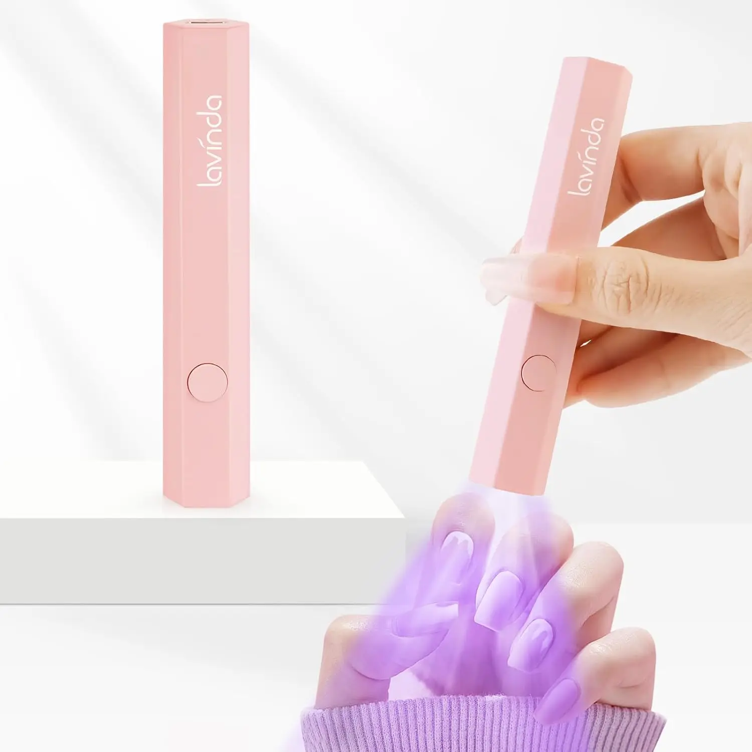 

Mini Handheld UV Nail Lamp, Portable Cordless Rechargeable LED Light for Fast Curing Gel Polish, USB Flashlight for Home Manicure
