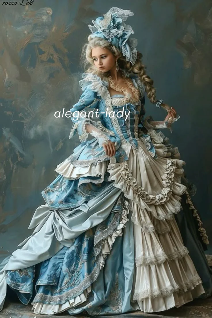 Benutzerdefiniertes blaues Vintage viktorianisches Ballkleid bestickte Spitze Korsett Abendkleid Gräfin Kleid Kostüm Rollenspiel Kleid Bürgerkriegszeit