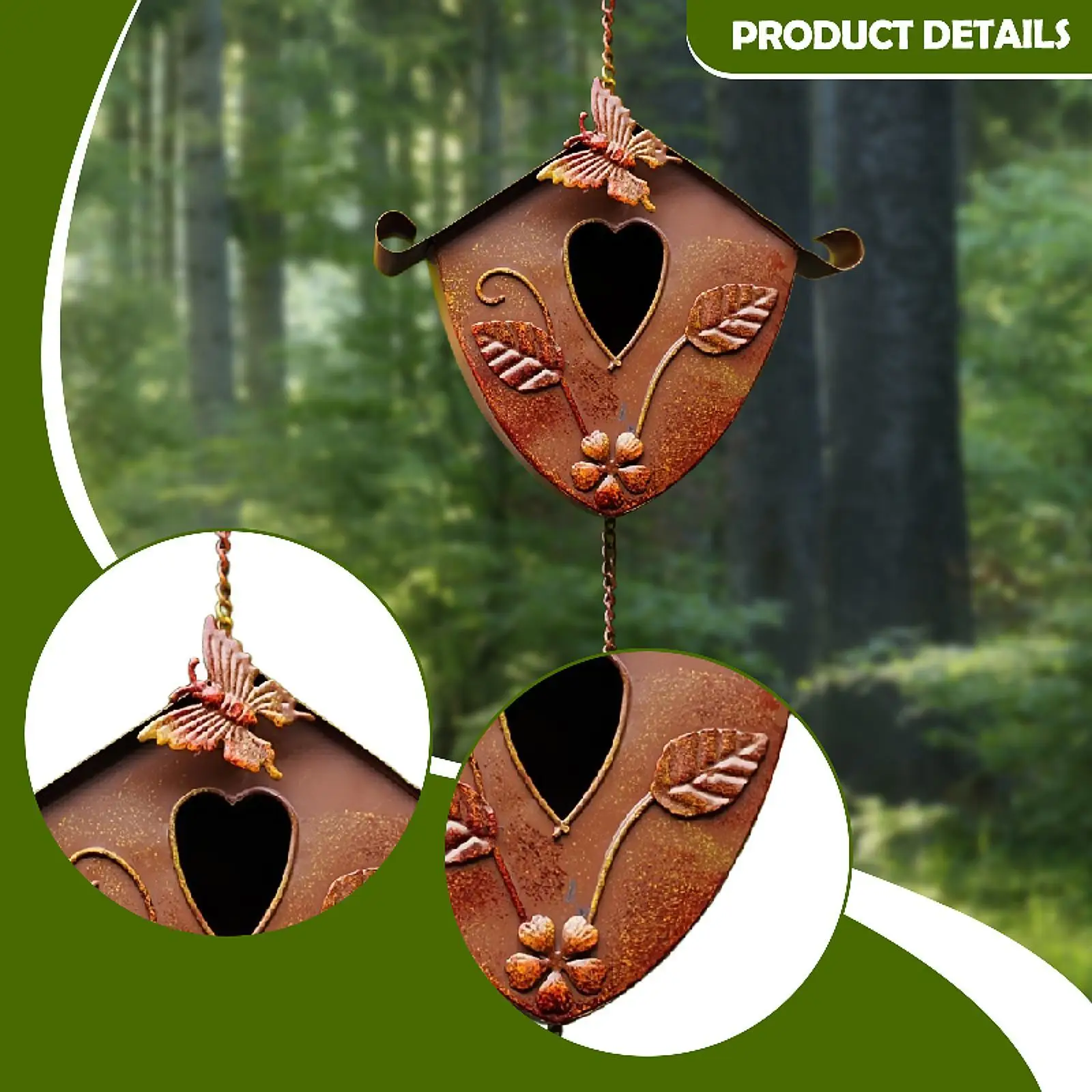 Rain Chain Triple Bird Nest Bells Outdoor Gutter Ornament Aluminum Alloy Rainwater Guide for Garden Yard Decoration view 5