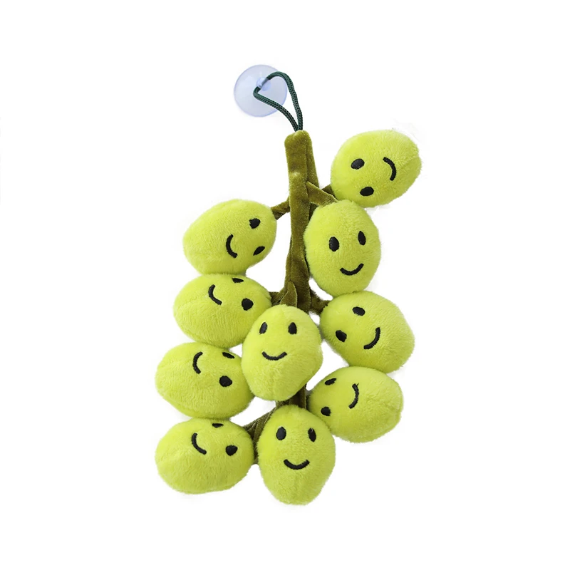 Juguete de peluche de uvas sonrientes para niños, decoración para coche, habitación, cortina, regalo encantador