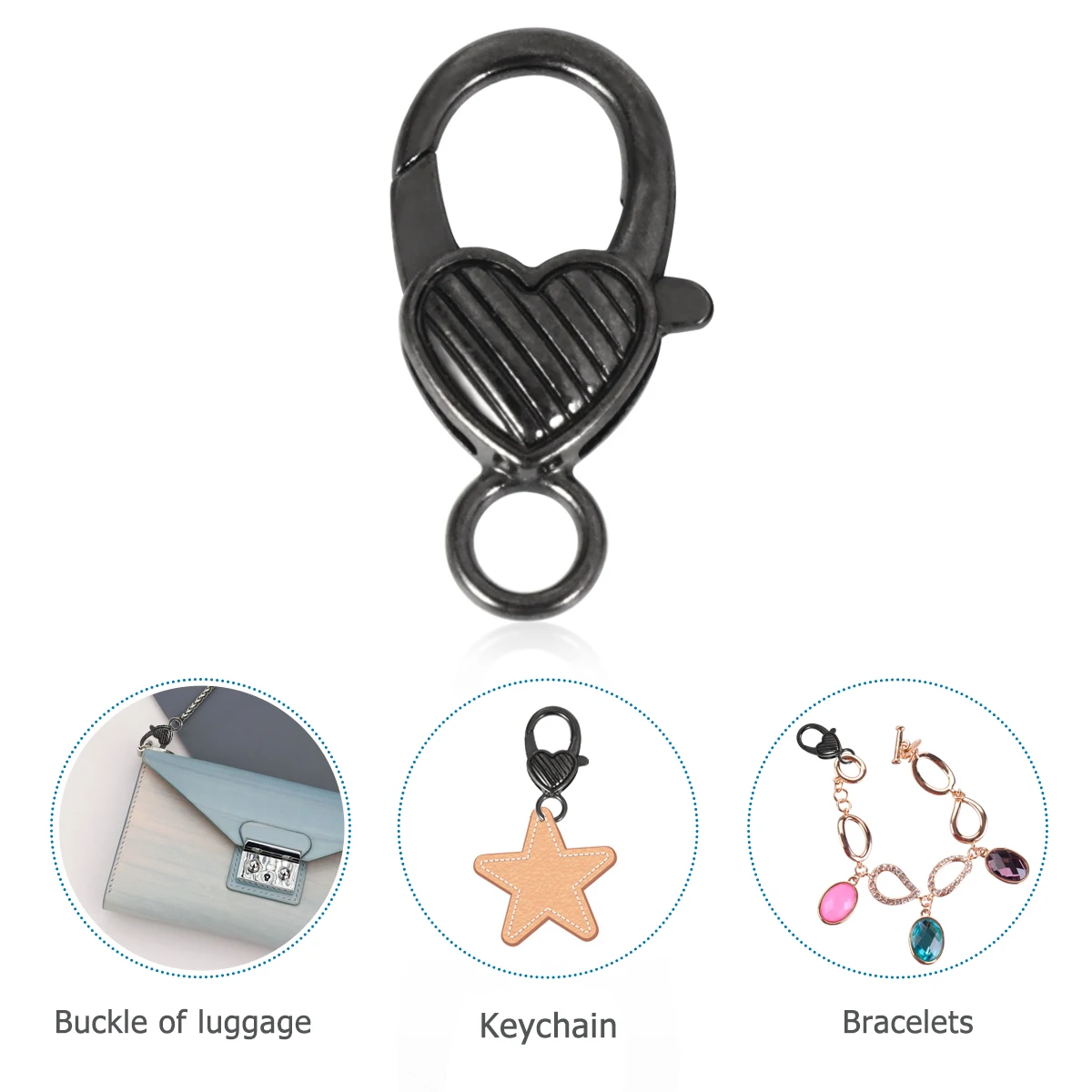 

10 Pcs Lobster Clasp Accessories Necklace Hooks for Ornaments Jewelry Heart Claw Clasps Alloy Miss Purse