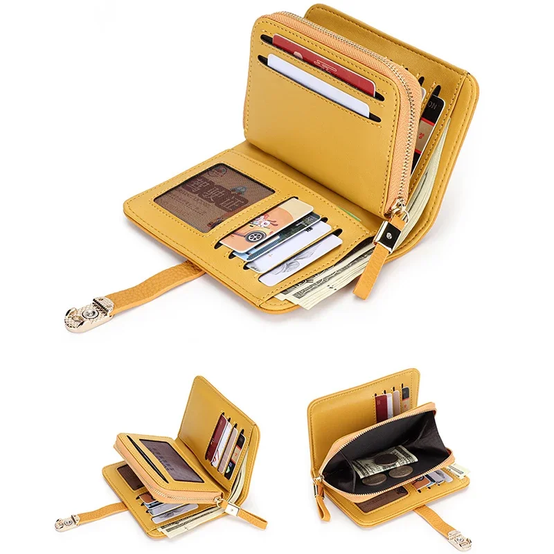 محافظ نسائية محفظة جلدية بطاقة الائتمان حزمة بطاقة فاخرة 2023 ماركة جلد طبيعي محافظ نسائية مصمم جديد للسيدات قصيرة