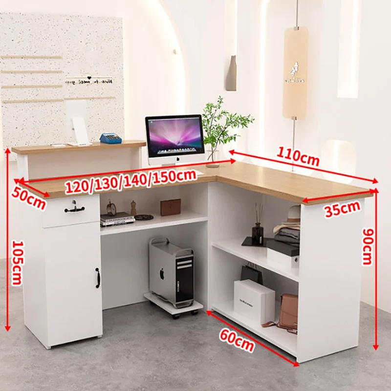 Decorations Beauty Reception Desk Counter Commercial Salon Supplies Modern Reception Desks Office Hotel Commercial Furniture