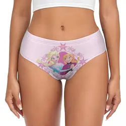 Custom Frozen Anna And Elsa Family Forever Brief Panties Women Breathable Stretch Underwear