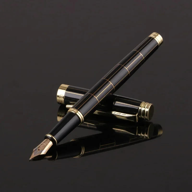 

Luxury Checkered Pattern Fountain Pen Writing Signing Calligraphy Pens Gift Office Stationery Supplies Customized Logo Name