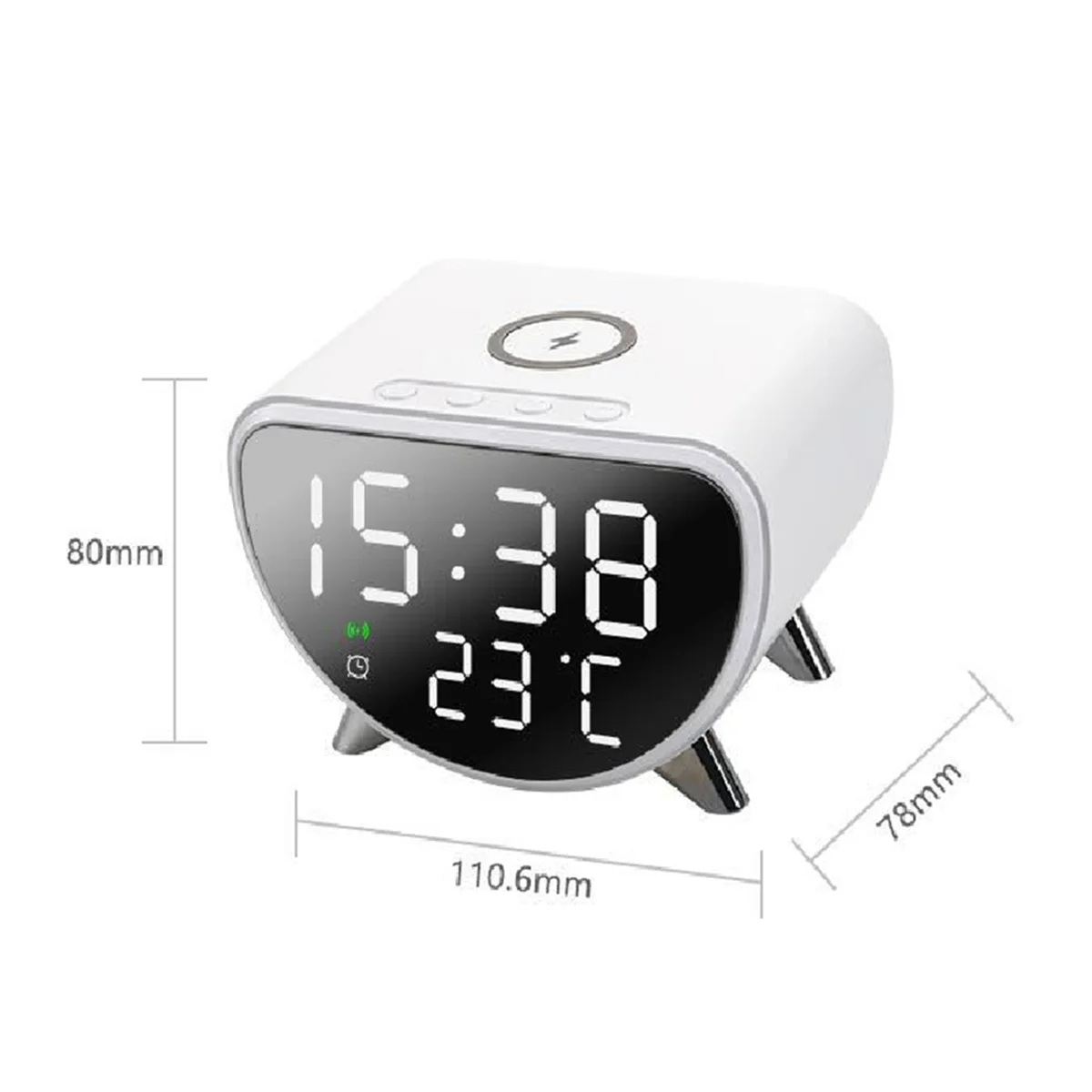 A03R Multifunctional AlarmClock Temperature Clock Wireless Charger LED Mobile Phone Three in One Wireless Charger