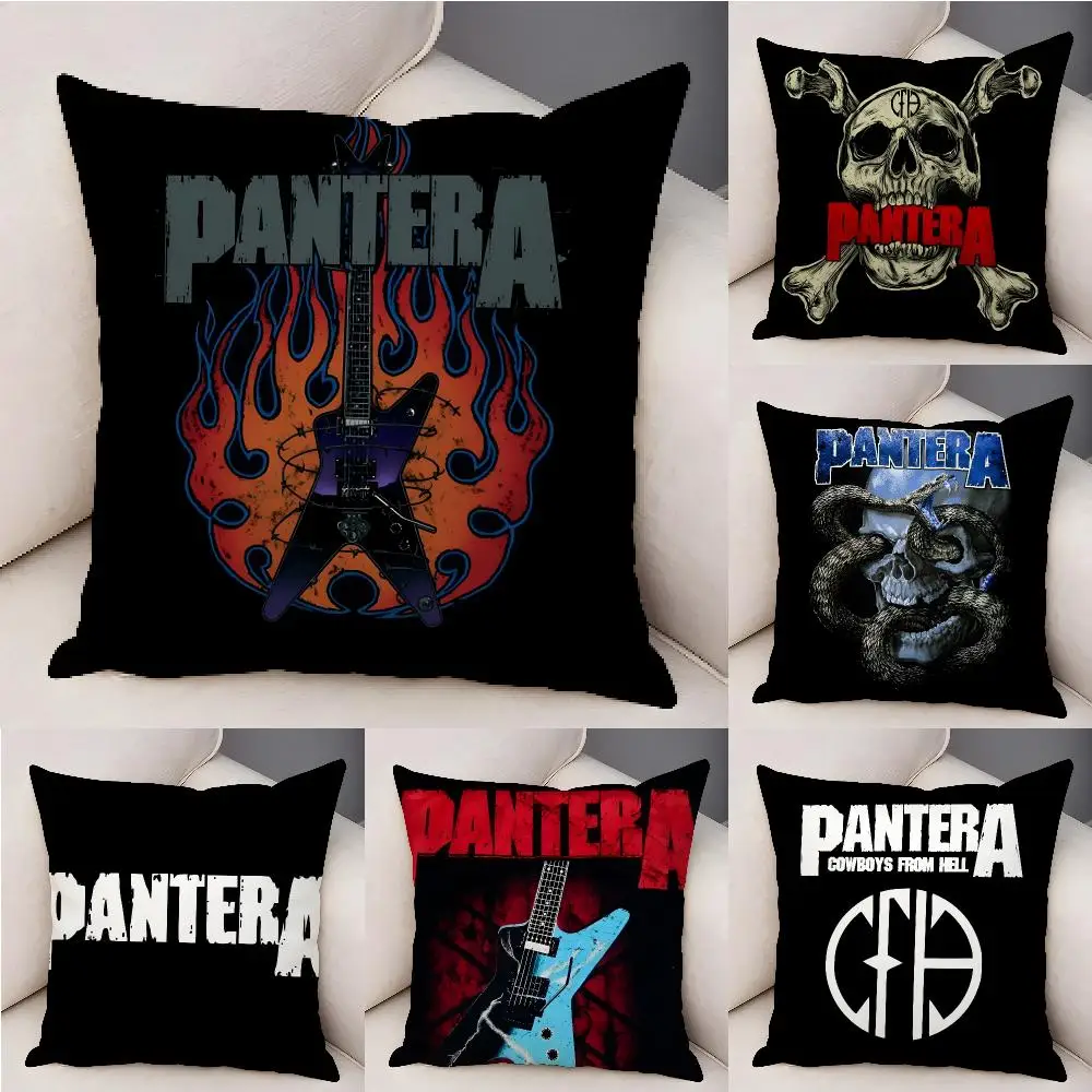 Music P-pantera Rock Band Cushion Cover Organic Linen Square Pillow Case Durable Non-Allergenic And Kind To Skin