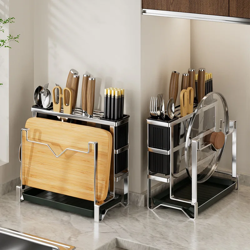 

NEW Kitchen Knife Organizer 304 Stainless Steel Knife Holder for Kitchen Counter Kitchen Accessories