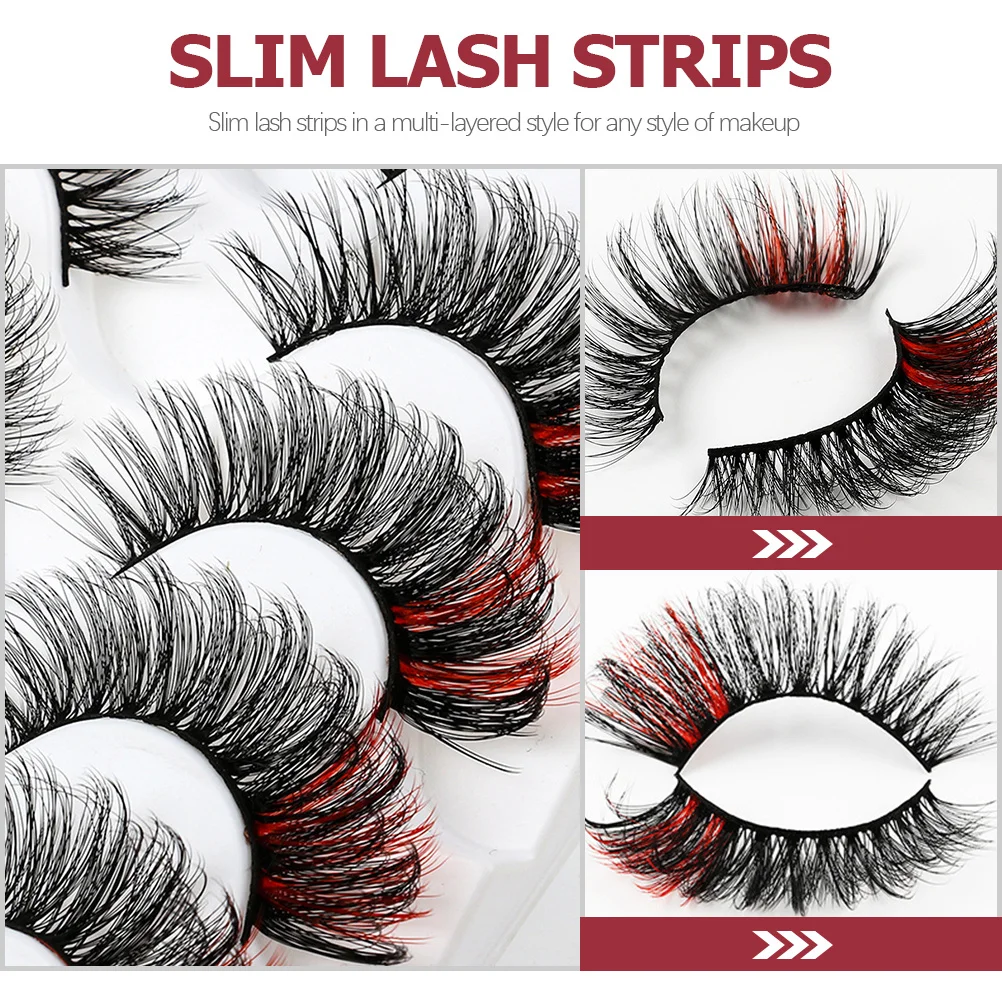 

5Pairs 3D Lashes Lightweight Comfortable Fit for All Day Wear Stunning Eye Catching Party Eyelashes Eye Lashes