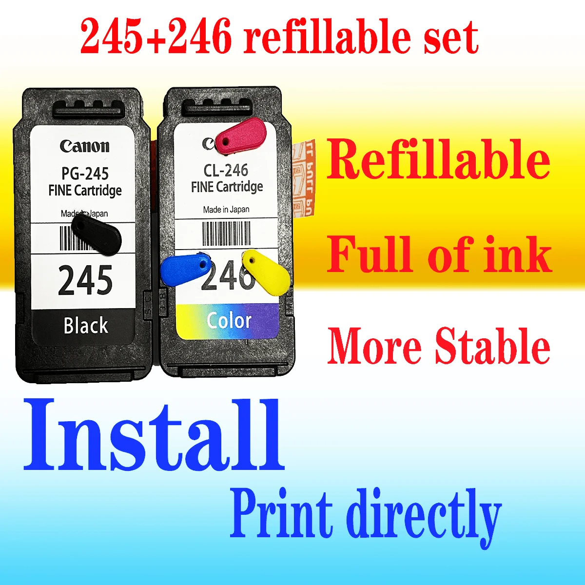 Canon PG-245 XL 246XL Black Color ink cartridge, compatible with PIXMA MG2420 MG2520 MG2522 MG2525 MG2920 MG2922 MG2924 MG3020