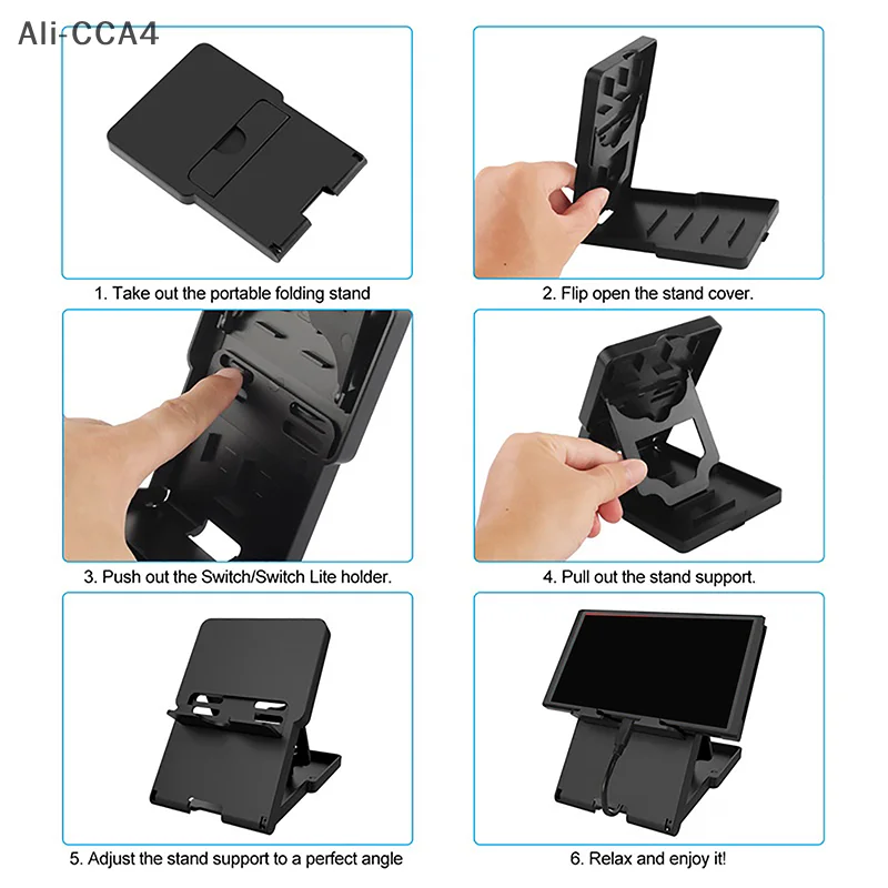 For Switch 2 Lite OLED Game Console Or 5 Game Card Storage Foldable Bracket Display Rack For Kindle E-reader Phone Holder Stand