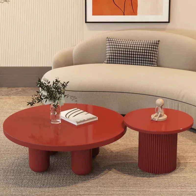 Wood Round Coffee Tables Set Nordic Beautiful Luxury Coffee Table Modern Minimalist Unique Muebles Hogar Living Room Furniture image 2
