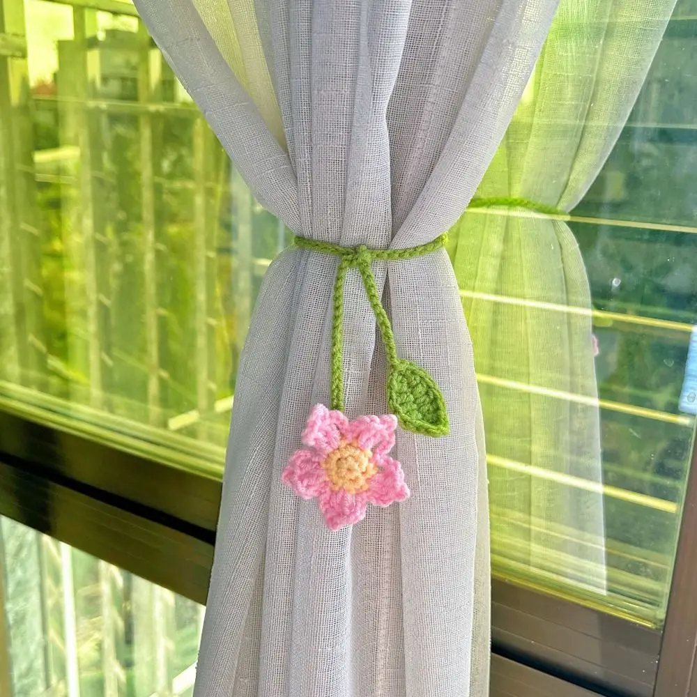 Creative Handmade Knitted Bookmark Unique Daisy Flower Floral Pendants Belt Page Marker Crochet Book Marker Book Lovers