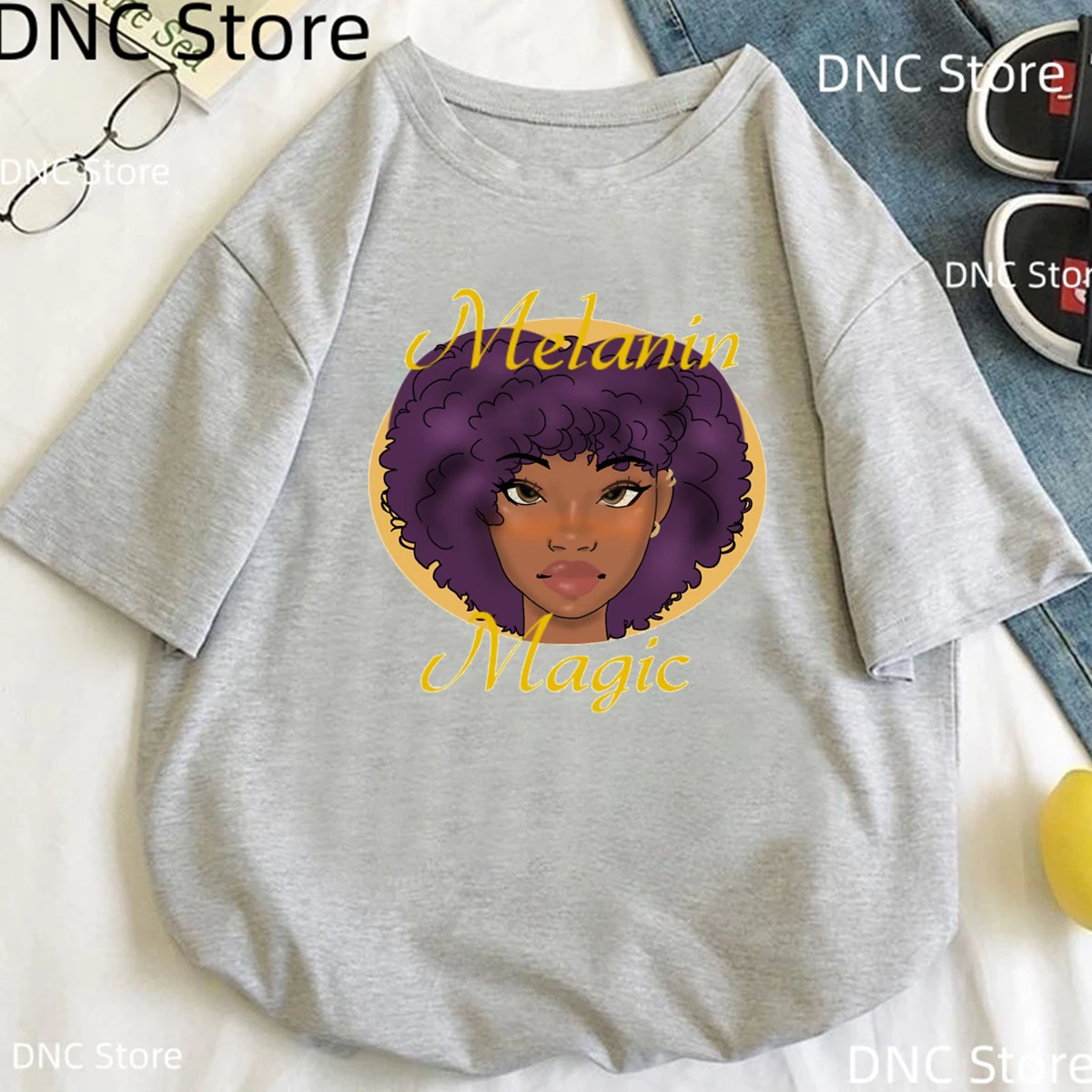 Afro Women Black Queen African American Melanin Queen Fashion Melanin Magic Women's t-shirt White O-neck tshirt Tops