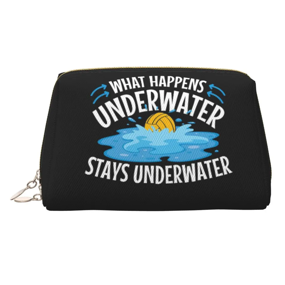 

Water Polo What Happens Underwater Stays Underwater Women Cosmetic Bag Travel Makeup Organizer Pouch Toiletry Storage Dopp Kit