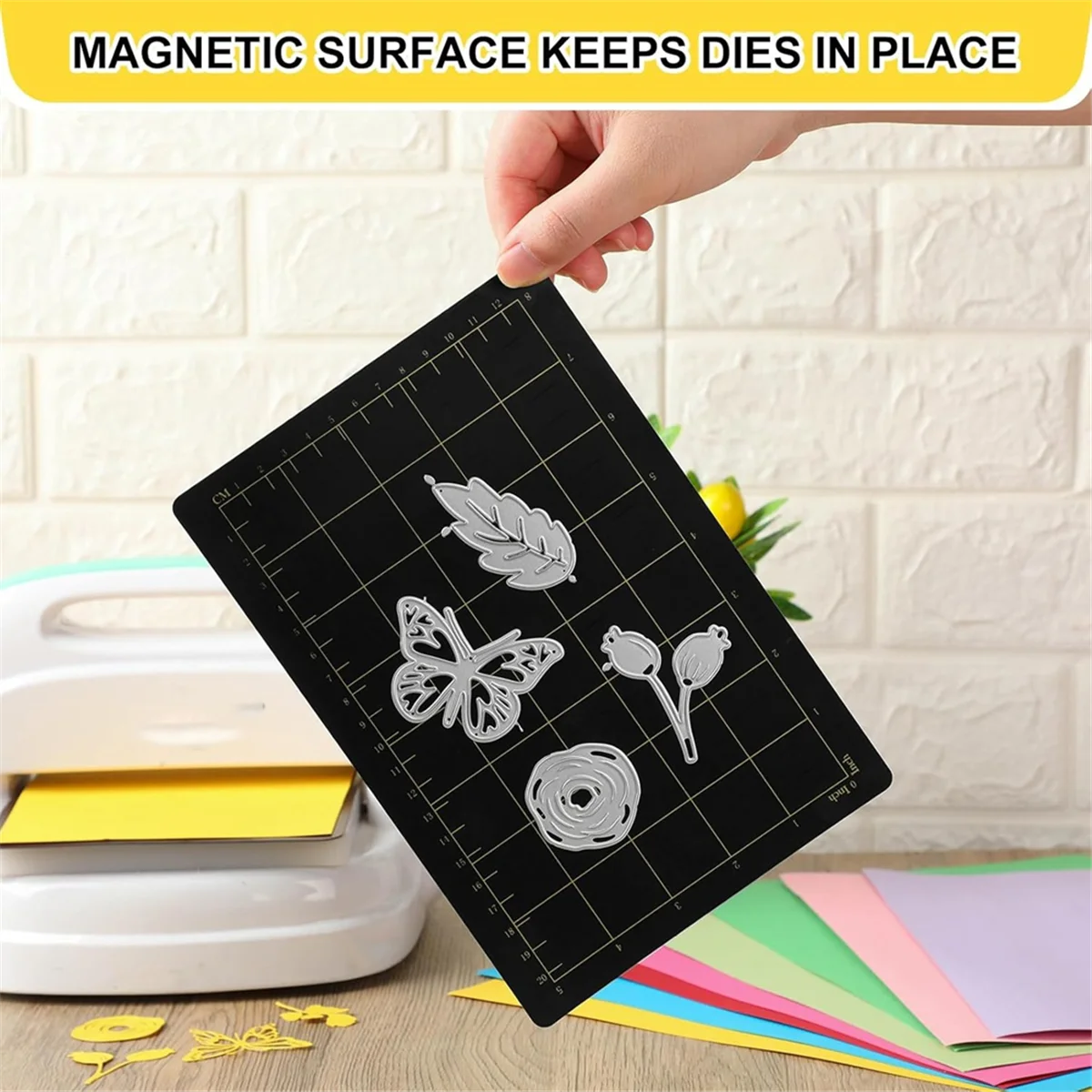 A78G 2pcs 9x6 Inch Magnetic Cutting Mat Grid Magnetic Spacers Embossing Machine Die Mat Cutting Magnetic Spacers A