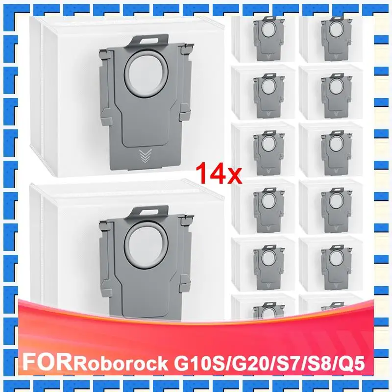 

ABNG 14 Pack High Capacity Vacuum Bags For Roborock Q5, Q5 Pro+, Q8 MAX, Q8max+, Q7 MAX,S8 Pro Ultra,S8, S7 MAX Vacuums Bags