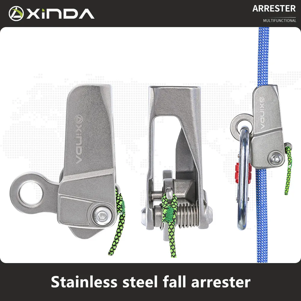 Xinda grande dipper pára-queda de aço inoxidável escalada proteção contra queda corda de resgate agarrar equipamento anti-queda aéreo alto