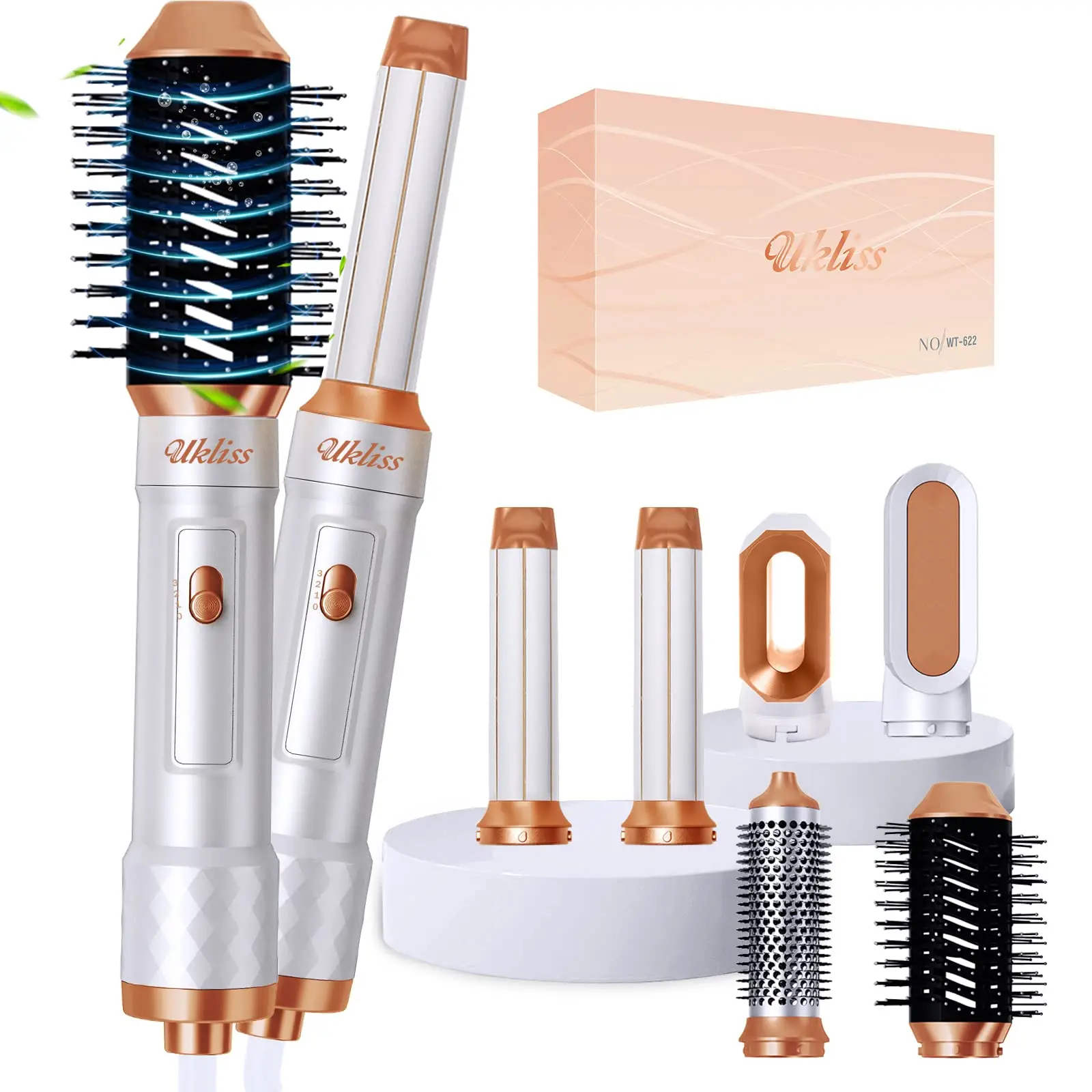 

6 In 1 Quality Hairdryer Brush Hot Air Brush For Curling And Straightening Hair Automatic Straight Hair Comb Styling Hair Dryer