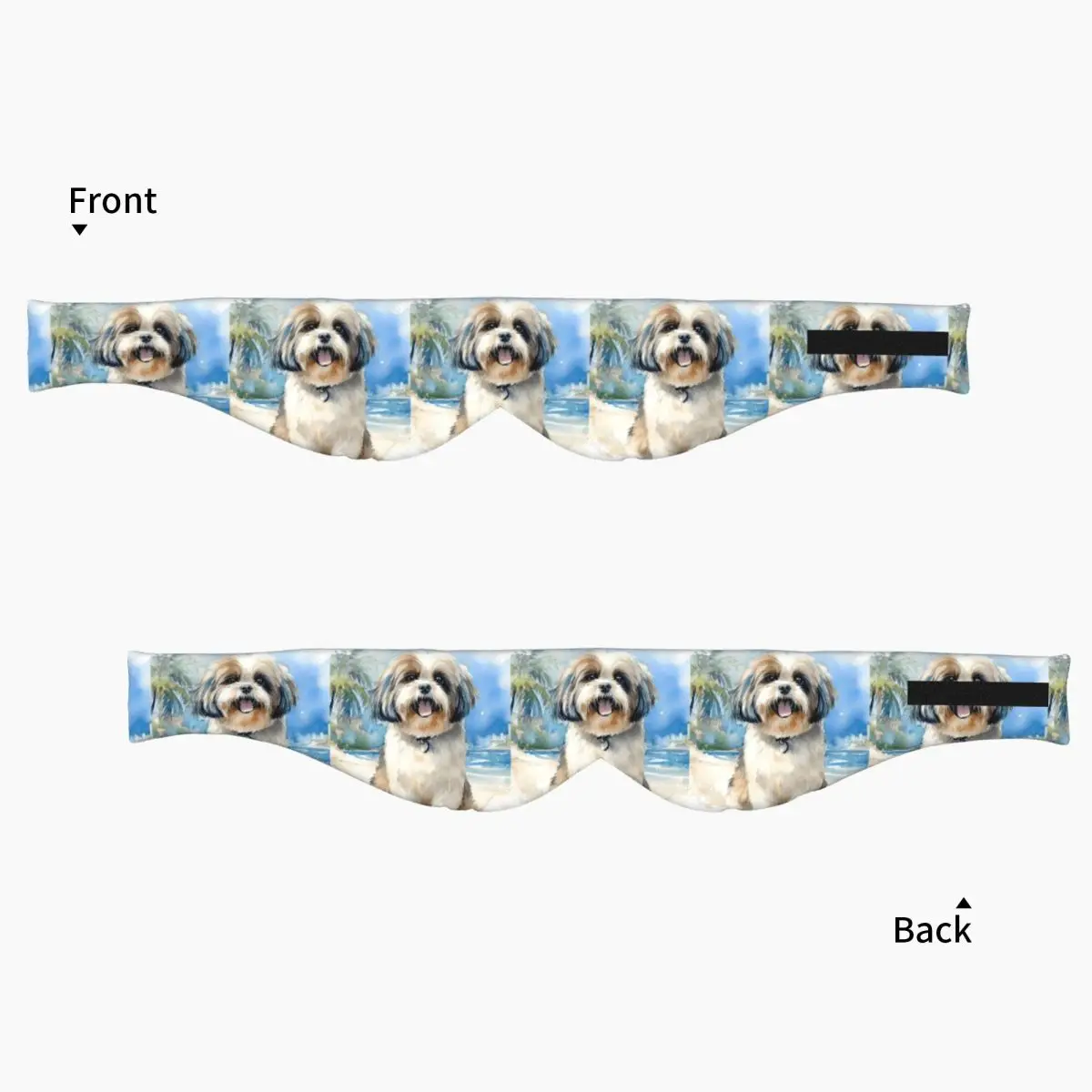 Shih Tzu On The Beach sleep mask Light Blocking Portable Eye Cover for Girls Boys Office Nap Party Gift Eyeshade eyepatch view 3