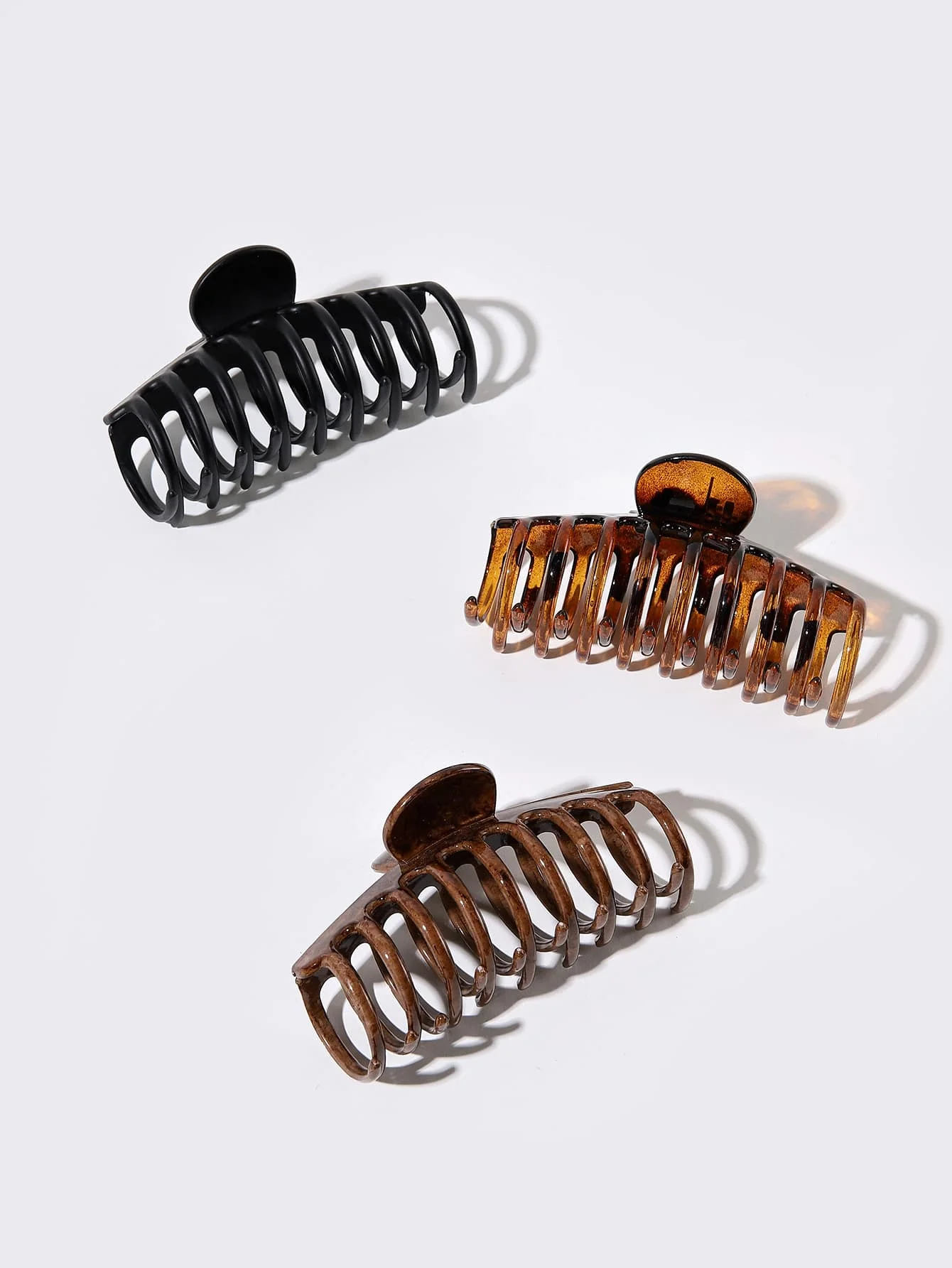 

3pcs Simple Hair Claw Clips For Women Daily Use Casual Hair Accessories