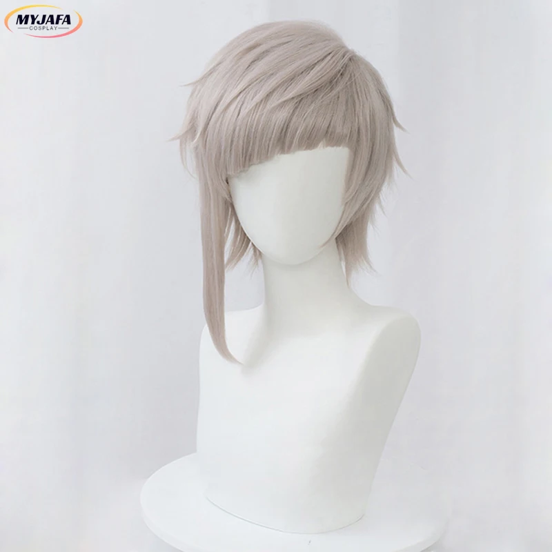 Atsushi Nakajima Cosplay Wig High Quality Short Lotus Gray Heat Resistant Synthetic Hair Anime Cosplay Wigs + WigCap