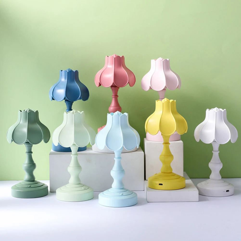 

Lotus Table Lamp Baby Night Light Nightstand Desk Household for Plastic Lamps Bedside with Usb