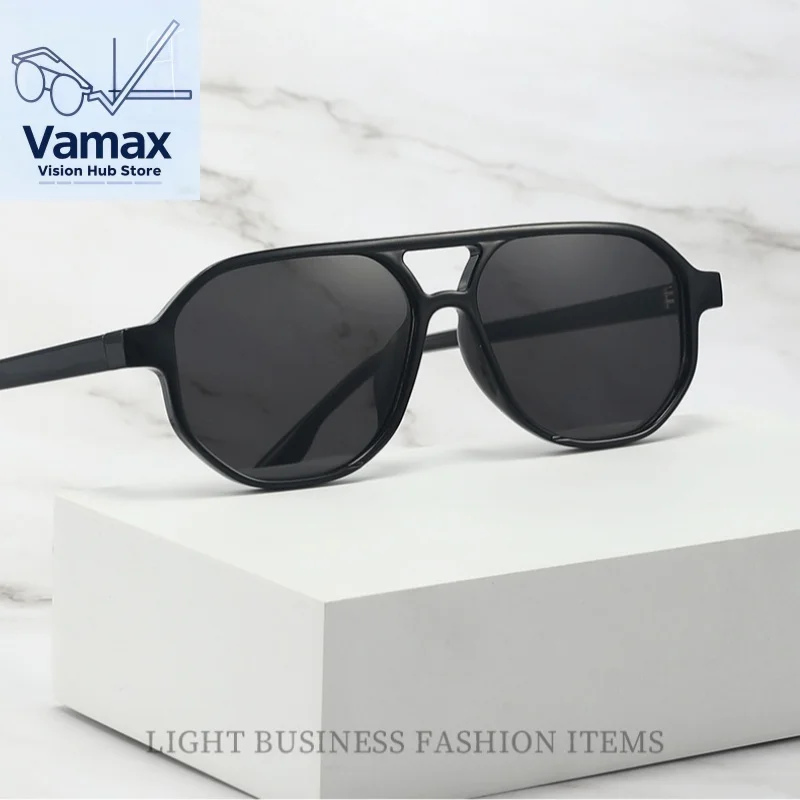 

VAMAX Double Bridge Wraparound Sunglasses Retro Women's UV400 Ocean Lens Viral Oversized Glasses