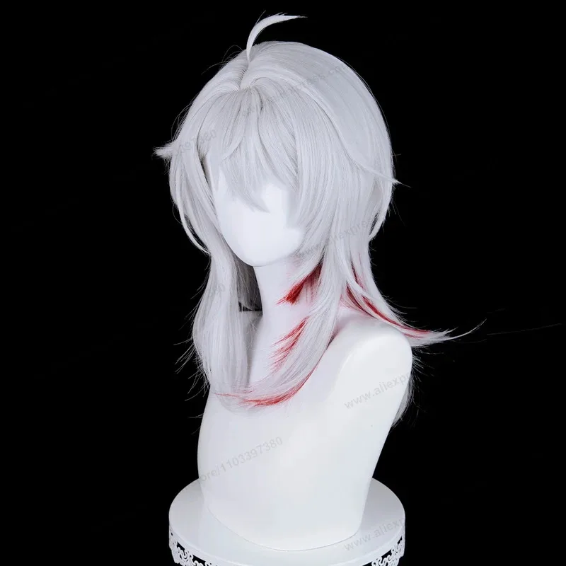 Zani تأثيري شعر مستعار اصطناعي 48 سنتيمتر الفضة مع النبيذ الأحمر يسلط الضوء على شعر مستعار أنيمي المرأة مقاومة ل W;3'f,6;t.8' #4