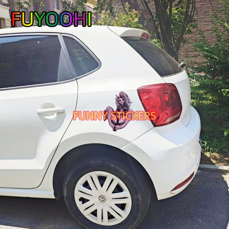 FUYOOHI Adult Sexy Furry Car Sticker Helluva Loona Sticker Bedroom Decal Bathroom Waterproof and Scratchproof Decoration