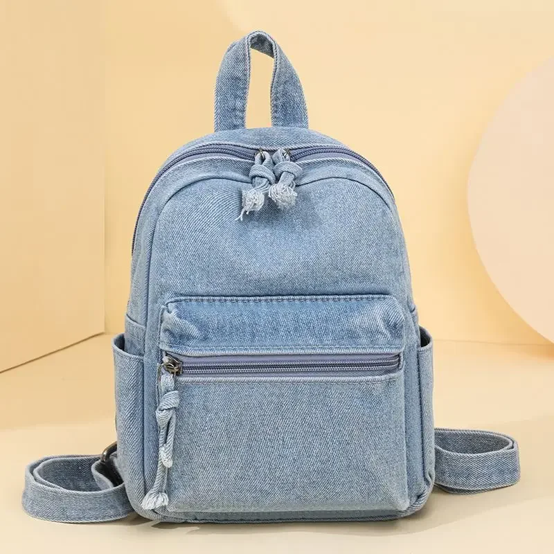 Denim Literature and Art Mini - Satchel Female Small and Exquisite Fallow Backpack Go Shopping Backpack New Style