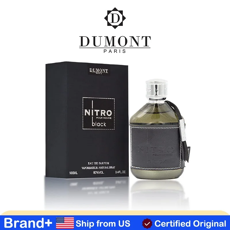Dumont Nitro Black Eau De Parfum, Aroma Misterioso a Frutas y Madera, 100 ml, Colonia, Perfume Natural, Fragancia Duradera, Árabe
