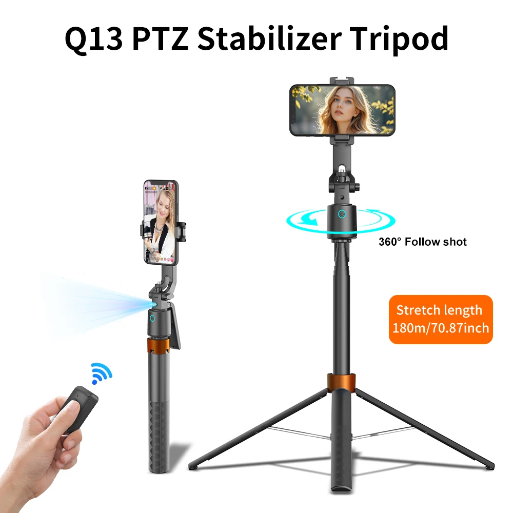

360° Face Tracking Selfie Stick Tripod with Hot Shoe Multi-Function Selfie Stick with Remote control for Vlog Video Selfie