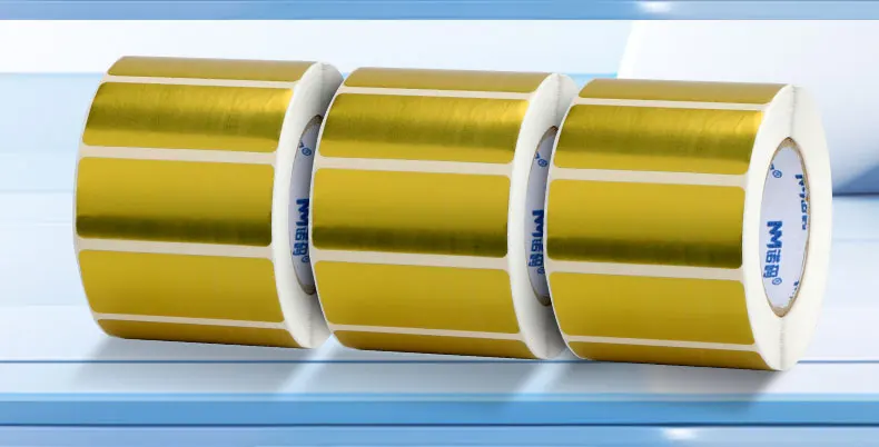 Thermal Gold Label Paper Sticker Barcode Waterpro of Oilproof No Carbon Tape Required Direct Printing Thermal Labels