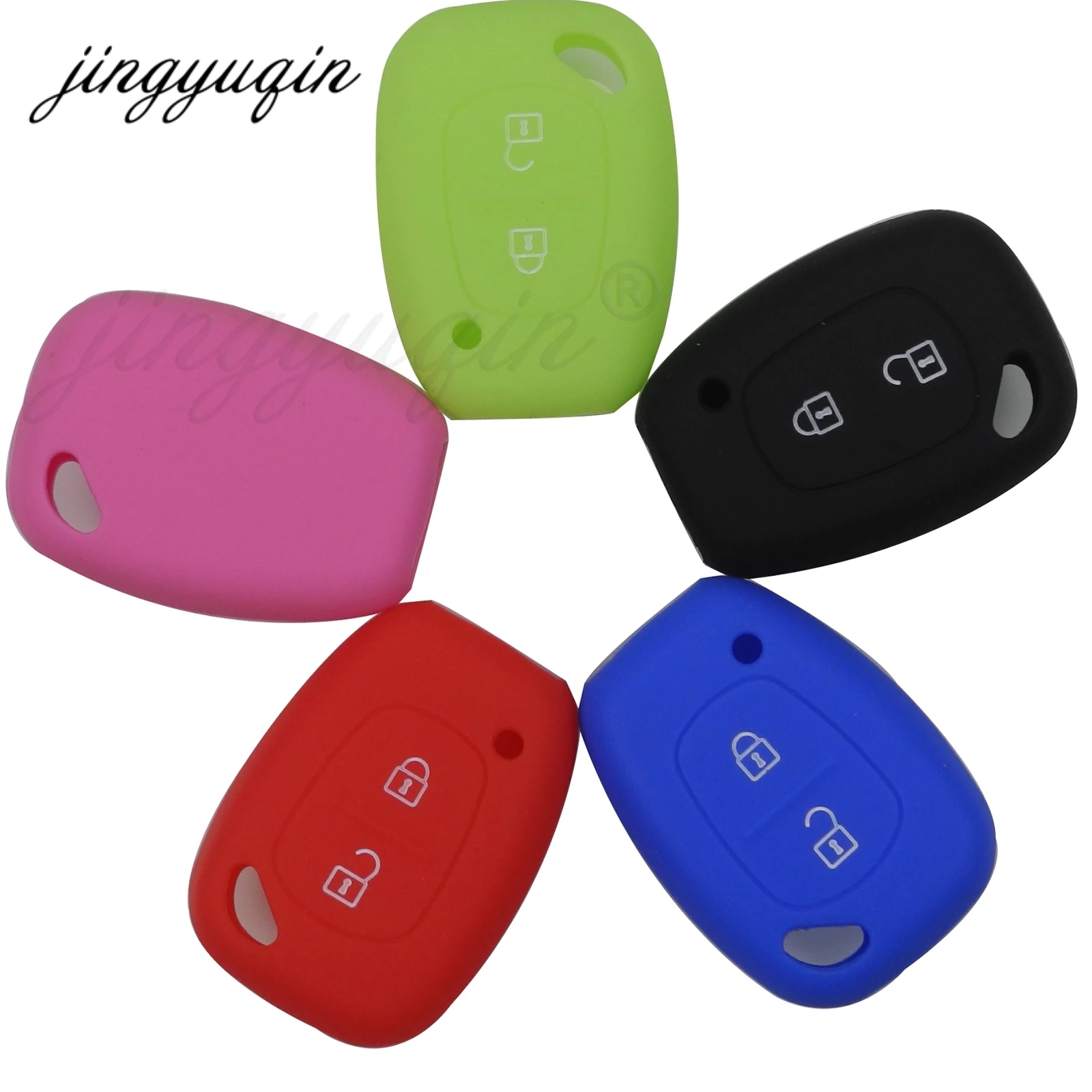 jingyuqin Silicone Car key Fob Cover Case for Renault Vivaro Movano Traffic Master Kangoo for Nissan Opel