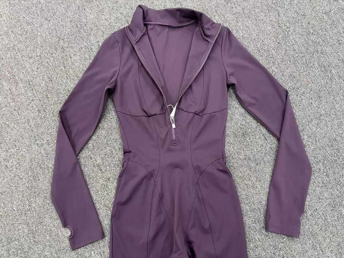 Autumn Winter Zipper Brushed Yoga Jumpsuit Women Long Sleeve Slim Sports One Piece Suits Tight Running Skinny Workout Bodysuit