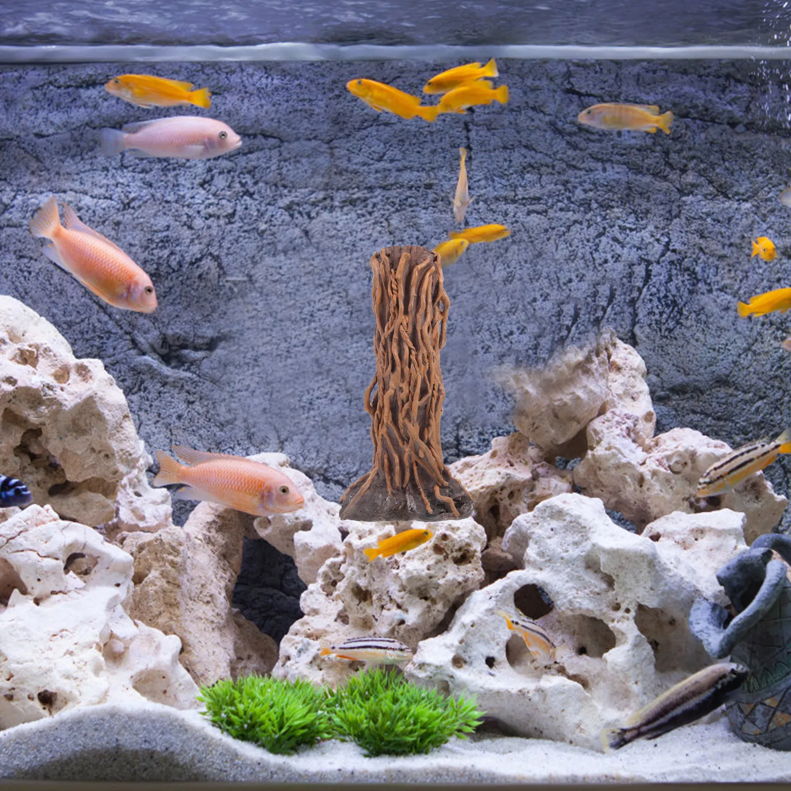

Aquarium Tree Stump Decoration Realistic Fake Wood For Fish Tank Turtle Platform Betta Accessories Landscape Ornament Pet