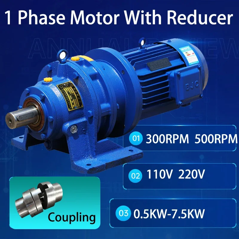 

MYSN 1 Phase Asynchronous Electric Motor With Reducer 220V 110V Voltage Motor With 300RPM 500RPM Gearbox For Generator DIY